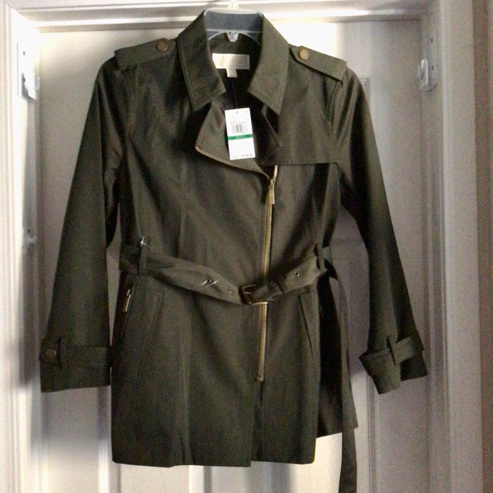 🔥SALE🔥 NEW MICHAEL KORS OLIVE TRENCH COAT P/L